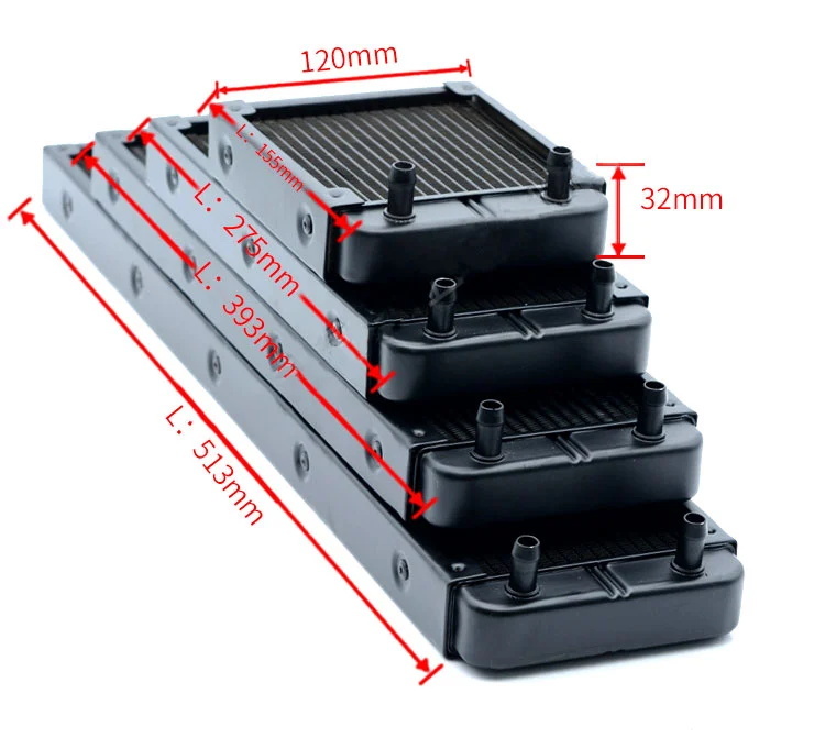 Hot sale standard and custom pc water cooling radiator 