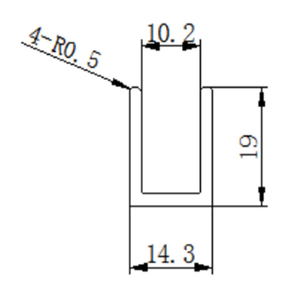 10mm Glas Aluminium U-Kanäle Profile Größe