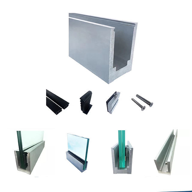 Aluminium glas U-Kanal rahmenlose Geländer Hardware