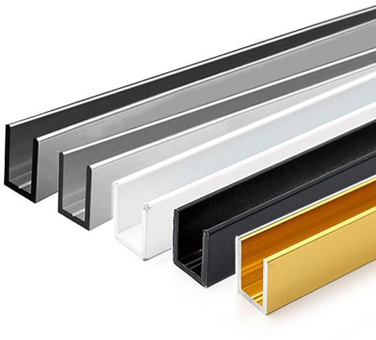 200mm breite große Aluminium-Glas-U-Kanäle